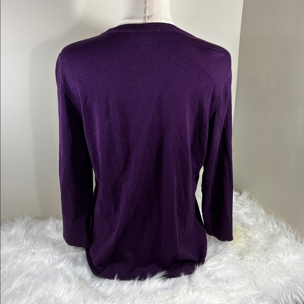 Coldwater Creek Deep Purple Knit Cardigan - Picture 2 of 7